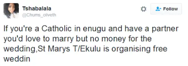 Recession? Enugu Catholic church organises free weddings for Nigerians